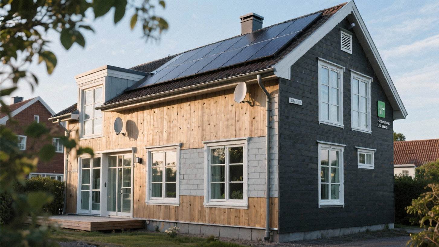 Samme bygning efter energirenovering til passivhusstandard